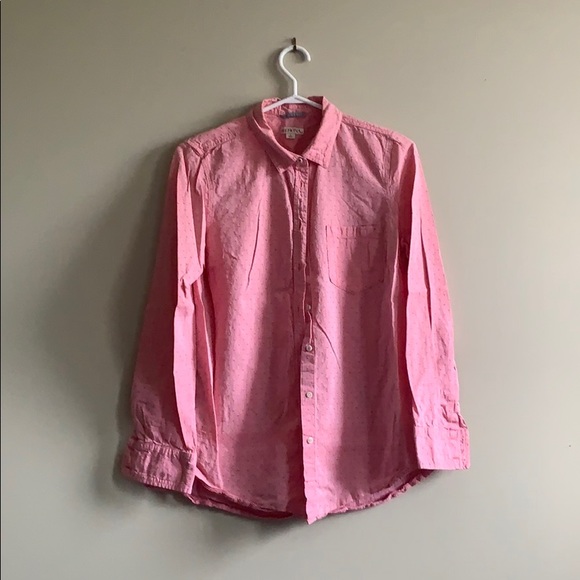Light Red / Pink 100% Cotton Polka Dot Button Down - Picture 1 of 5